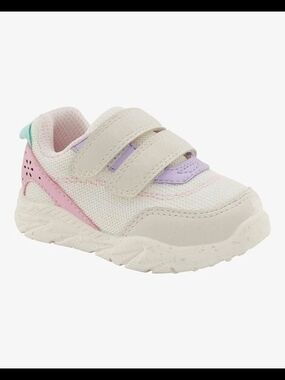 Carter's Cream Sneaker with Pink, Purple & Mint Accents